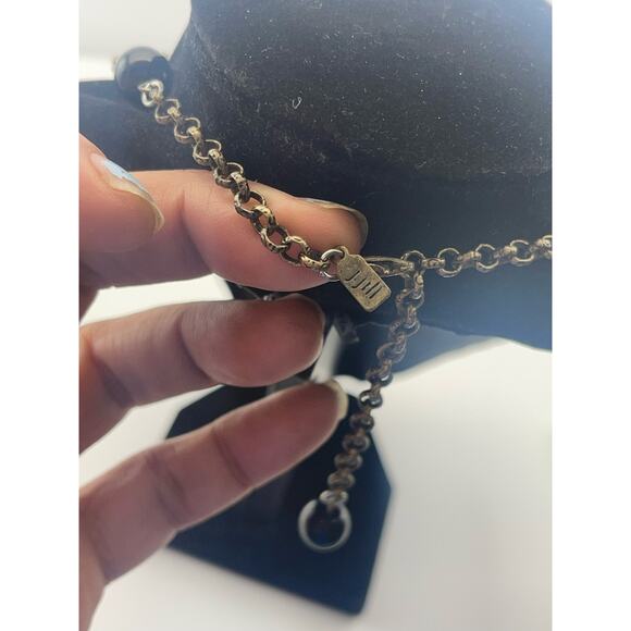 J Jill Multi Strand Beaded Black Gray Stone Chain Necklace B8 - Picture 7 of 10